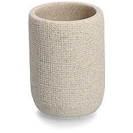 ZELLER Toothbrush cup natural motif, beige 7,2 × 10 cm - Toothbrush Holder Cup