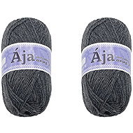 BELLATEX SET 2 pcs Yarn Aja NGM 50 g, 909 anthracite - Yarn