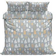 Kaptan cotton bed linen Stromky grey 140 × 200, 70 × 90 cm - Bed Linen