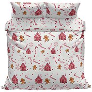 Kaptan cotton bed linen Red houses 140 × 200, 70 × 90 cm - Bed Linen