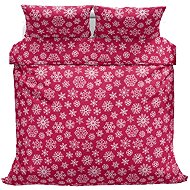 Kaptan cotton bed linen Snowflakes red 140 × 200, 70 × 90 cm - Bed Linen