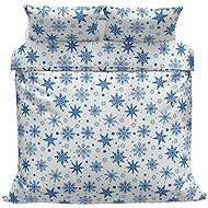 Kaptan cotton bed linen Snowflakes blue and white 140 × 200, 70 × 90 cm - Bed Linen