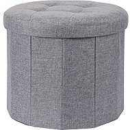 Home Styling Collection Pouf with quilted saddle OTTOMAN, 45 × 39 cm, grey - Ottoman