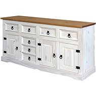 IDEA Komoda 3 dveře + 7 zásuvek CORONA bílý vosk - Chest of Drawers