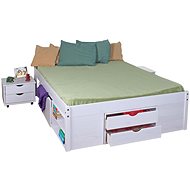 IDEA nábytek Multifunkční dvoulůžko KLASA bílé 140x200 - Postel