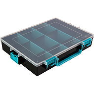 IDEAL BOX Plastic Organiser XL - Black/Turquoise - Tool Organiser