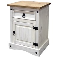 IDEA Furniture bedside table corona white wax 16345b - Night Stand