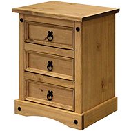 IDEA furniture bedside table 3 drawers corona wax - Night Stand