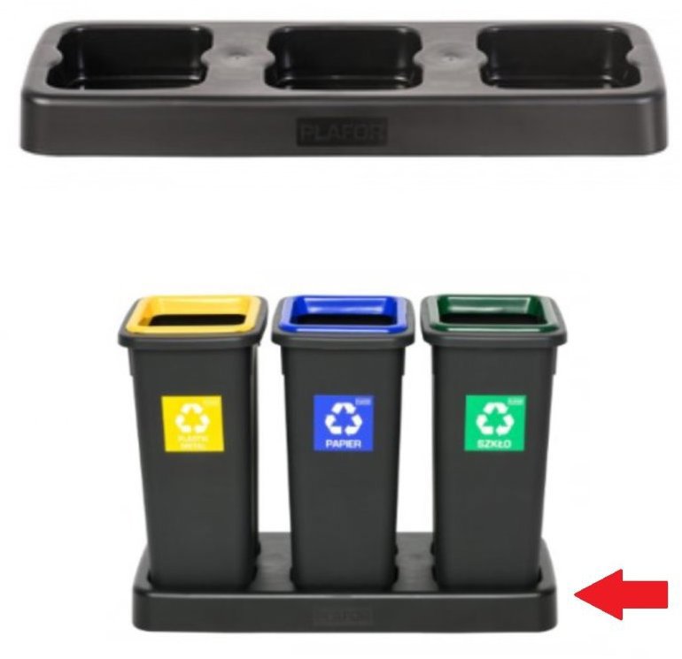Igotrend, 823001 Base UH FIT BIN 3 × 20 l black - Plinth