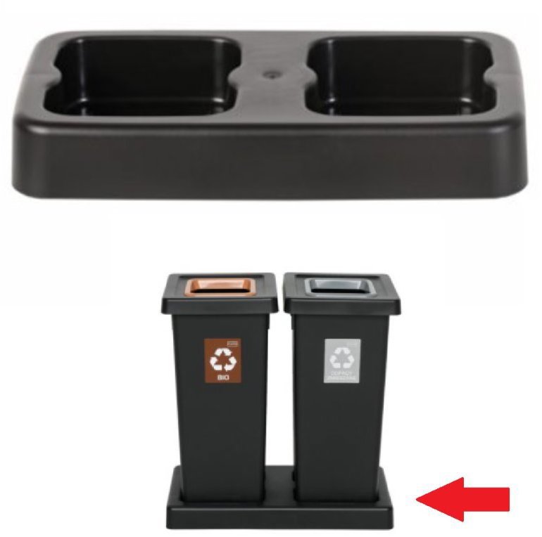 Igotrend, 827001 Base UH FIT BIN 2 × 53 l black - Plinth