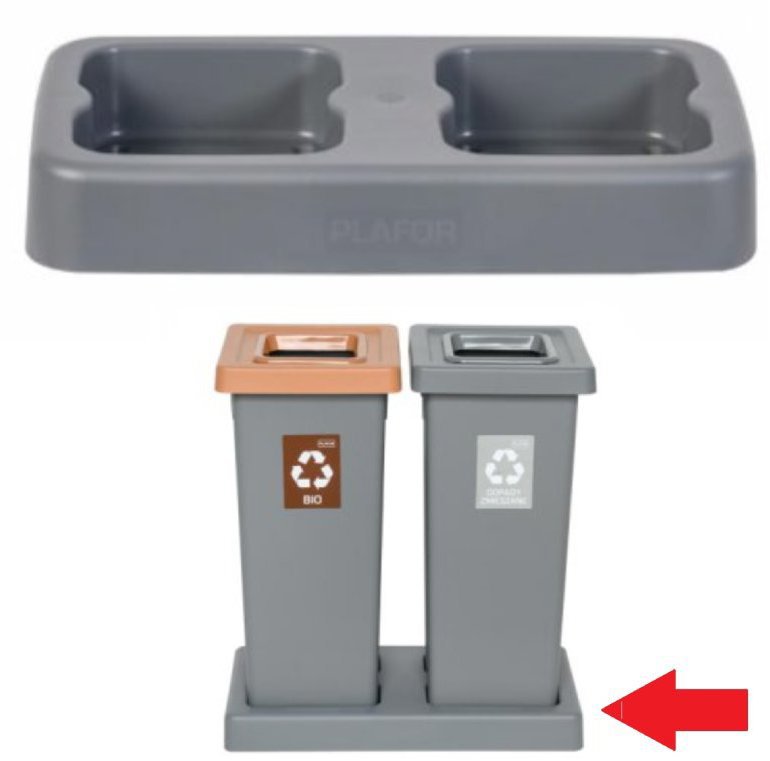 Igotrend, 827002 Base UH FIT BIN 2 × 53 l grey - Plinth