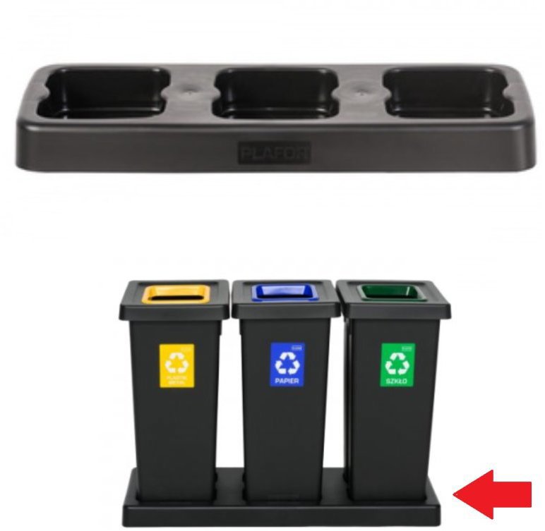 Igotrend, 825001 UH FIT BIN 3 × 53 l black - Plinth