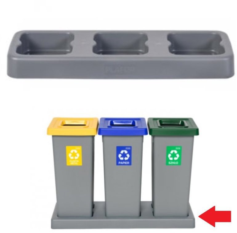 Igotrend, 825002 Base UH FIT BIN 3 × 53 l grey - Plinth