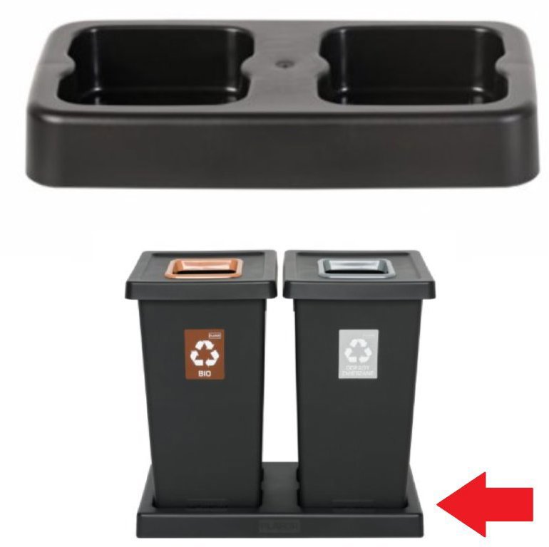 Igotrend, 826001 Base UH FIT BIN 2 × 75 l black - Plinth