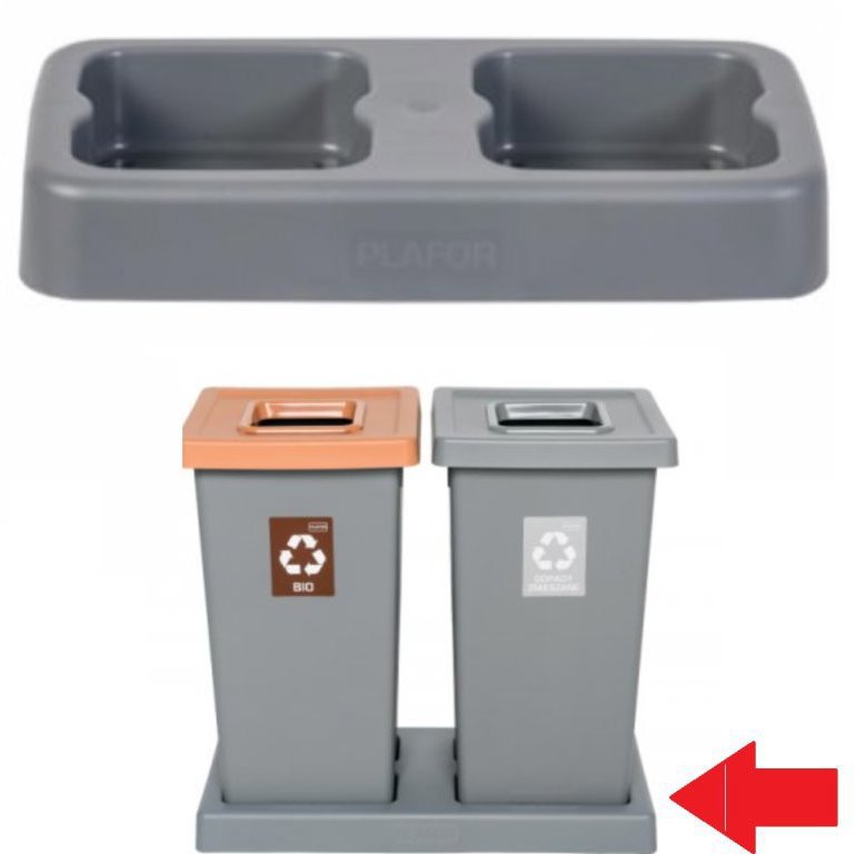 Igotrend, 826002 Base UH FIT BIN 2 × 75 l grey - Plinth