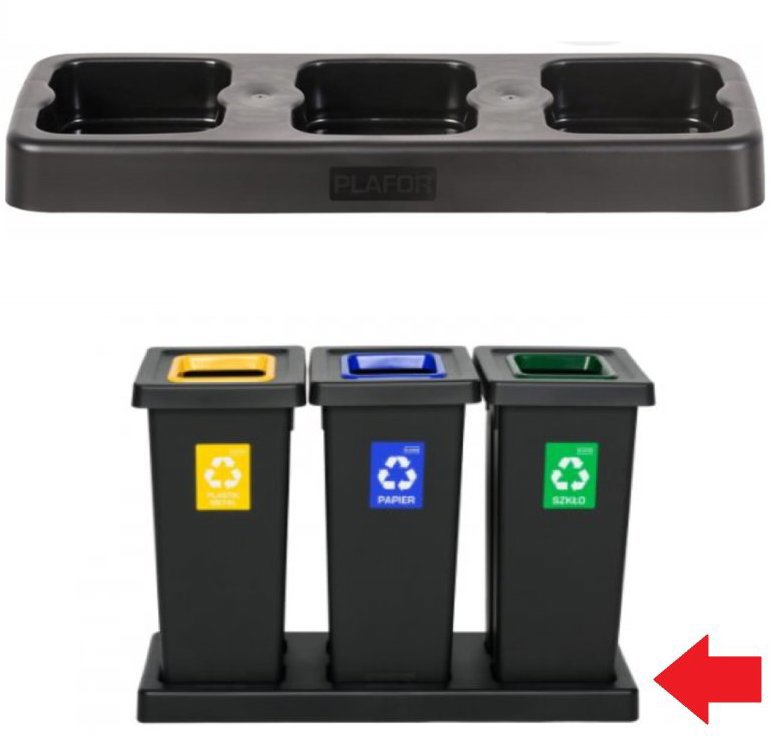 Igotrend, 824001 UH FIT BIN 3 × 75 l black - Plinth