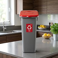 Igotrend Waste separation bin 53 l FLAP BIN grey/red - Rubbish Bin