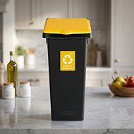 Igotrend Waste separation bin 53 L FLAP BIN black/yellow - Rubbish Bin