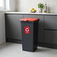 Igotrend Abfalltrennbehälter 53 l FLAP BIN schwarz/rot - Mülleimer