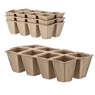 IGOTREND Peat plate (3 × 8), 24,5 × 12,5 × 6 cm, beige, 3 pcs. - Seedling Tray