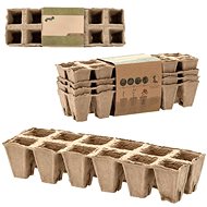 Igotrend Peat plateau flower pot ( 4 × 12 ), 27,5 × 9 × 5 cm, beige, 4 pcs. - Seedling Tray