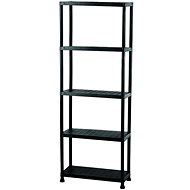 Igotrend Plastic shelf 60 × 30 × 180 cm, black, 5 shelves - Shelving Unit