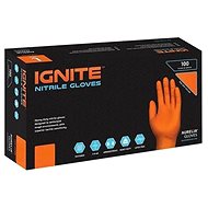 AURELIA (Ignite) pracovní oranžové rukavice (100 ks) - NITRIL M - Work Gloves