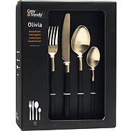 Cosy & Trendy Champagner cutlery set - Black Olivia, 16 pieces, height 270 mm, length 205 mm - Cutlery Set