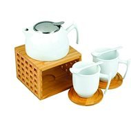 VS MANIPUR Porcelain Tea Set White Brown - Teapot