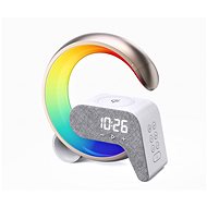 IMMAX LED relaxation lamp FLAMINGO with QI charging, alarm clock, RGB, USB output, gold - Table Lamp