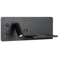 IMMAX LED Be PREPARE 4in1, spotlight with QI charging, USB, black, right hand version - Spot Lighting