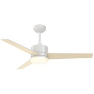 IMMAX NEO LITE VARIABLE Smart LED with fan Tuya WiFi, white/wooden decor - Ceiling Light