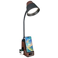 IMMAX IDEAL LED with QI charging CCT, dark wood/black - Table Lamp