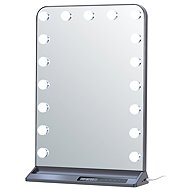 IMMAX HOLLYWOOD Make-up with LED, CCT, LCD display, USB C/A outputs, grey - Makeup Mirror