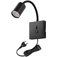IMMAX PUNTO USB flexible with switch, black - Wall Lamp