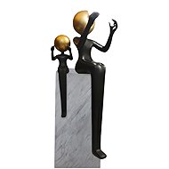 IMMAX SILUETTE Aura Sculpture - Floor Lamp, Fibreglass, Black/Gold, 1× E27 - Floor Lamp