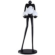 IMMAX SILUETTE Human Ball 180cm Statue - Floor Lamp, Fibreglass, Black, Glass, 6×E27 - Floor Lamp
