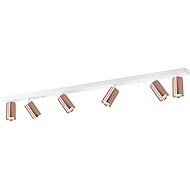 IMMAX PUNTO-6 stropní nástěnné linear 6 hlav, GU10, 119 cm, měď/rose gold + bílá - Spot Lighting