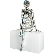 IMMAX SILUETTE CYBER GIRL - 120 socha shiny electroplated silver (chrom) sklolaminát 3 W - Decorative Lighting