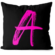 Impar letter A, colour initials, pink - Pillow
