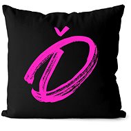 Impar letter D, colour of initials pink - Pillow