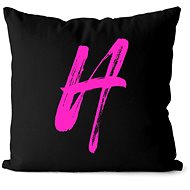 Impar letter H, colour initials pink - Pillow