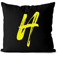 Impar letter H, initials yellow - Pillow