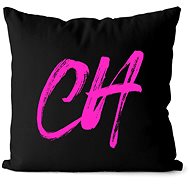 Impar letter CH, initials pink - Pillow