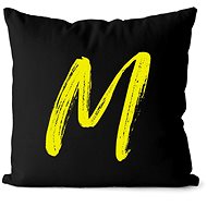 Impar letter M, initials yellow - Pillow