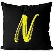 Impar letter N, initials yellow - Pillow