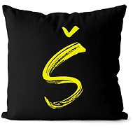 Impar letter Š, colour of initials yellow - Pillow