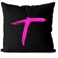 Impar letter T, colour initials pink - Pillow