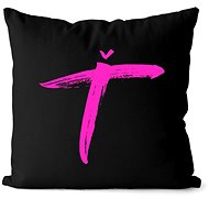 Impar letter T, colour initials pink - Pillow