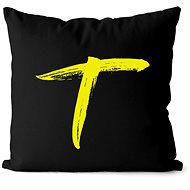 Impar letter T, initials yellow - Pillow